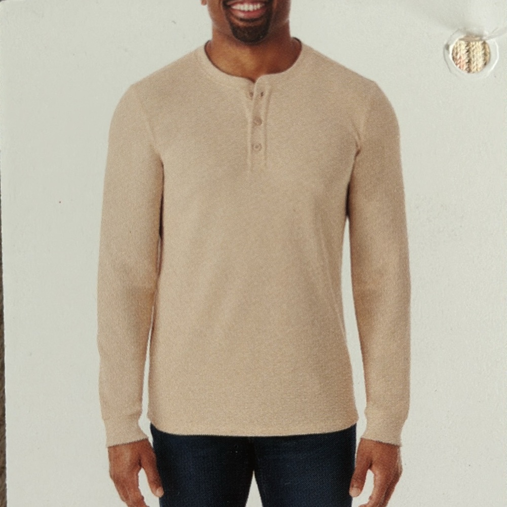 Member’s Mark | Waffle Knit Thermal Henley | Cream
